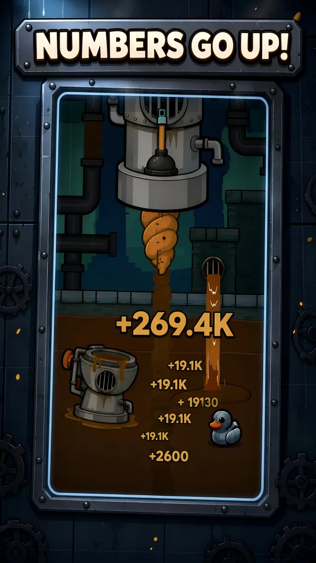 Poop Popper screenshot: Plunger combo, One tap, a quarter of a million chunks